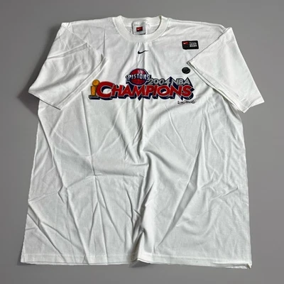 Camisa De Colección 2004 Detroit Pistons Nike Locker Room Para Hombre XL Blanco Campeonato Foto 1 de 4