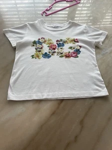 DOLCE & GABBANA Kids T-shirt White Floral Embroidery Round Neck. Size 7/8 - Picture 1 of 7