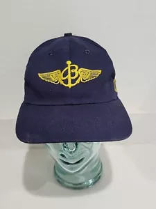 Breitling 1884 Embroidered Hat Cap Navy Yellow Strapback Adjustable Swiss Watch - Picture 1 of 12
