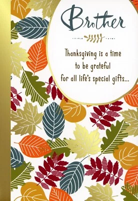 Happy THANKSGIVING Greeting Card FOR BROTHER, Fall Leaves by Hallmark + Envelope - Image 1 of 4