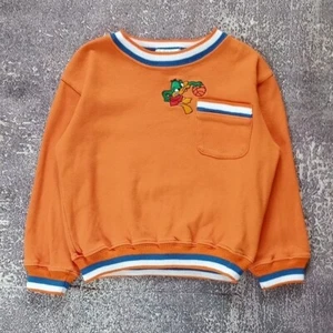 VINTAGE 1997 TINY TOONS ADVENTURES PLUCKY DUCK DUNK ORANGE Crewneck EMBROIDERED - Picture 1 of 6