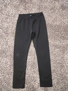 Girls Black Athletic Works Fleece Lined Leggings Size 7/8 - Picture 1 of 2