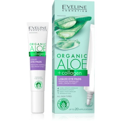 Almohadillas líquidas para ojos Eveline Cosmetics aloe orgánico + colágeno que reducen las patas de gallo Foto 1 de 4
