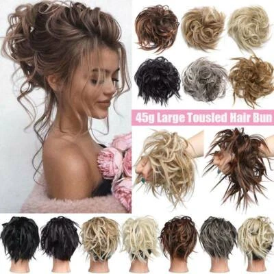 S-NOILITE LARGE Tousled Messy Bun Hair Piece Scrunchie Updo Cover Clip in Hair Extensions