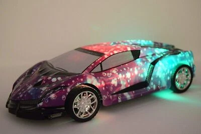 Lamborghini Purple Rainbow Under Light Flash LED Radio Remote Control Car  - Image 1 of 3