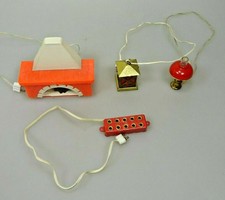 Puppenstube Elektrogeräte Kamin Laterne Petroleumlampe Steckdosenleiste Vintage