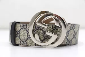 Cinturón GUCCI Azul y Beige GG Marmont 411924 Talla 90/36 EE. UU. - Imagen 1 de 17