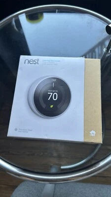 Nest Learning Thermostat - 2 Units Generation Stainless Steel Model A0063 - Image 1 of 4