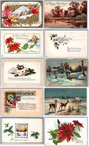 LOTE/10 POSTALES ANTIGUAS NAVIDAD VINTAGE PRINCIPIOS DE 1900 ESTADO VARÍA #101 - Imagen 1 de 12