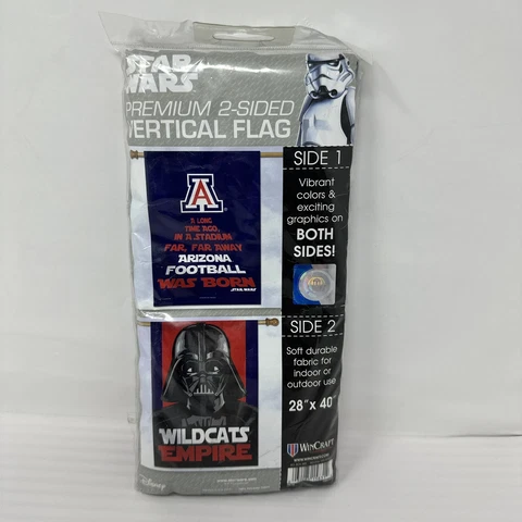 Arizona Wildcats Star Wars Flag Double Sided 28 x 40 Vertical WinCraft Vader Cover