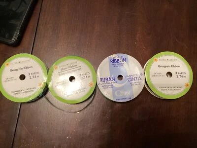 Lot of 4 ribbon 3 yard, grosgrain and sheer - Image 1 of 2