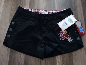 E5 NCAA ASU Arizona State Sun Devils schwarze Damenshorts Größe 9 neu mit Etikett - Bild 1 von 15