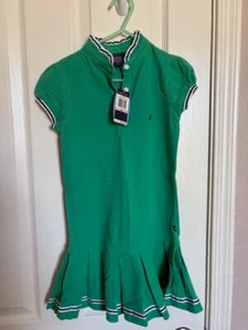 Nautica Girls Green/Navy/White Short Sleeve Polo Dress, Size 6, NWT - Picture 1 of 1
