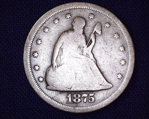 1875 S Seated Liberty Twenty Cent Piece 1,155,000 Minted #S140 Cover