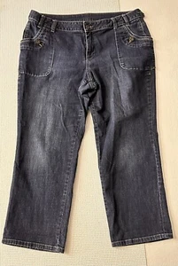 Simply Vera Wang Jeans Womens 16 Cropped Stretch Denim Blue Nice - Picture 1 of 4
