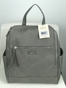NWT Relic By Fossil Kinsley Teal Backpack Smoke Gray Faux Leather
