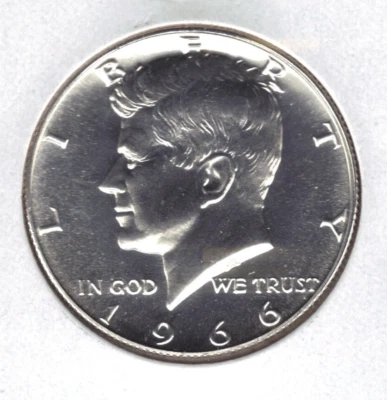 1966 SMS 40% SILVER KENNEDY HALF DOLLAR - Image 1 of 2