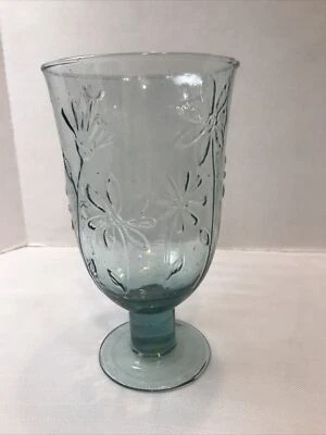 Jarrón TAG azul arte burbuja vidrio votivo con flores candelabro huracán Foto 1 de 4