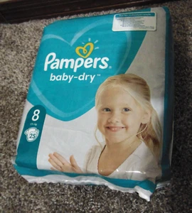 Vintage German Pampers Baby Dry Size 8 Diapers Nappies Pack of 25 Stretchy 2021 - Picture 1 of 15