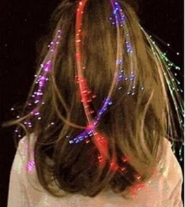 2 Stück LED Multicolor Blinkende Zöpfe Leuchtend Nachleuchtend Haarschmuck, Neu in Verpackung - Bild 1 von 5