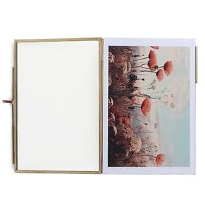 Glass and Brass Antique Photo Frames With Stand 5x7" Wedding /valentine Gift - Picture 1 of 10