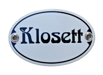 ELINA EMAIL SCHILDER Klosett WC Türschild Emailschild 10,5 x 7 cm; Nr. 1278