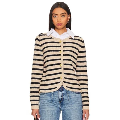 Rag and Bone Nancy Striped Cardigan in Oatmeal size L large - Image 1 of 4