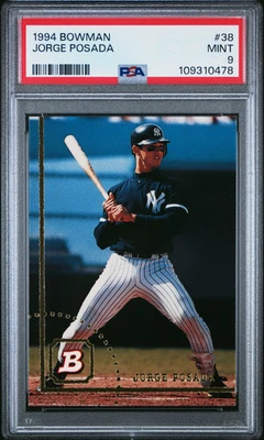 КАРТОЧКА ДЕБЮТАНТА 1994 BOWMAN JORGE POSADA NO38 RC ОЦЕНКА PSA 9 КАК НОВАЯ! YANKEES - Изображение 1 из 2
