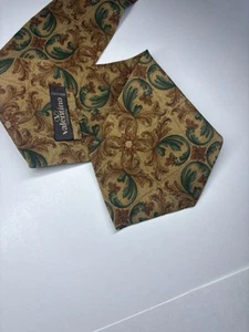 Corbata corta Valentino beige floral para hombre 100 % seda hecha en Italia 55” - Imagen 1 de 8