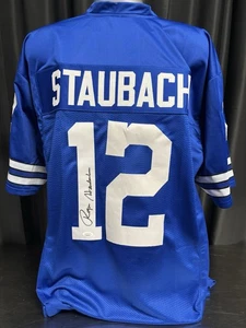 Dallas Cowboys Roger Staubach Signed Blue Jersey JSA  - Picture 1 of 1