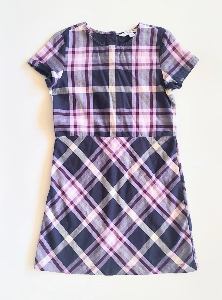 Brooks Brothers Fleece Girls Size 12 Purple Plaid Short Sleeve Dress - Image 1 of 4