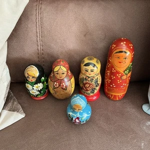 5 Sets Collection Of 5 Vintage Nesting Dolls Sets - Picture 1 of 8
