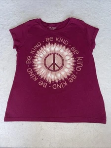 The Children's Place Be Kind Sunflower Peace Tee Shirt Size M 7/8 Sparkle - Picture 1 of 5
