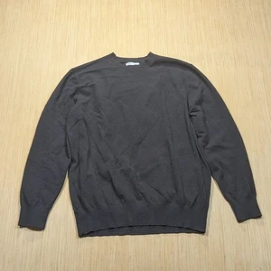 Zara Sweater Wool Blend Crew Neck Dark Brown Pullover Preppy Classic Men's XL - Picture 1 of 6