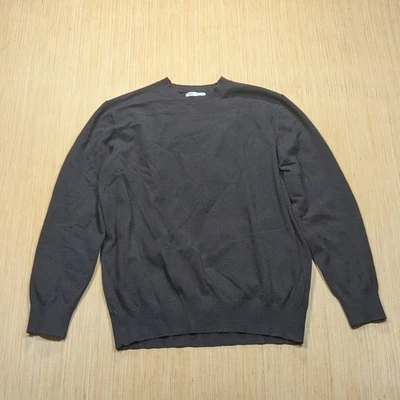 Zara Sweater Wool Blend Crew Neck Dark Brown Pullover Preppy Classic Men's XL - Image 1 of 4