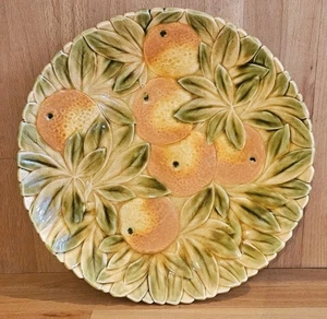 Vintage Sarreguemines "Oranges" Large Platter 12" French Majolica - Free UK P&P - Picture 1 of 15
