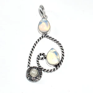 Magnífica joyería de piedras preciosas de opalita lechosa colgante de moda de 1"" a 2"" k085 - Imagen 1 de 4