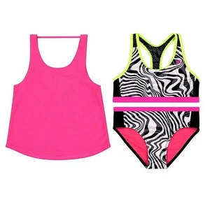 NEW Girls Size XL 16 ZeroXposur Action Back Bikini Swimsuit with CoverUp TankTop - Picture 1 of 8