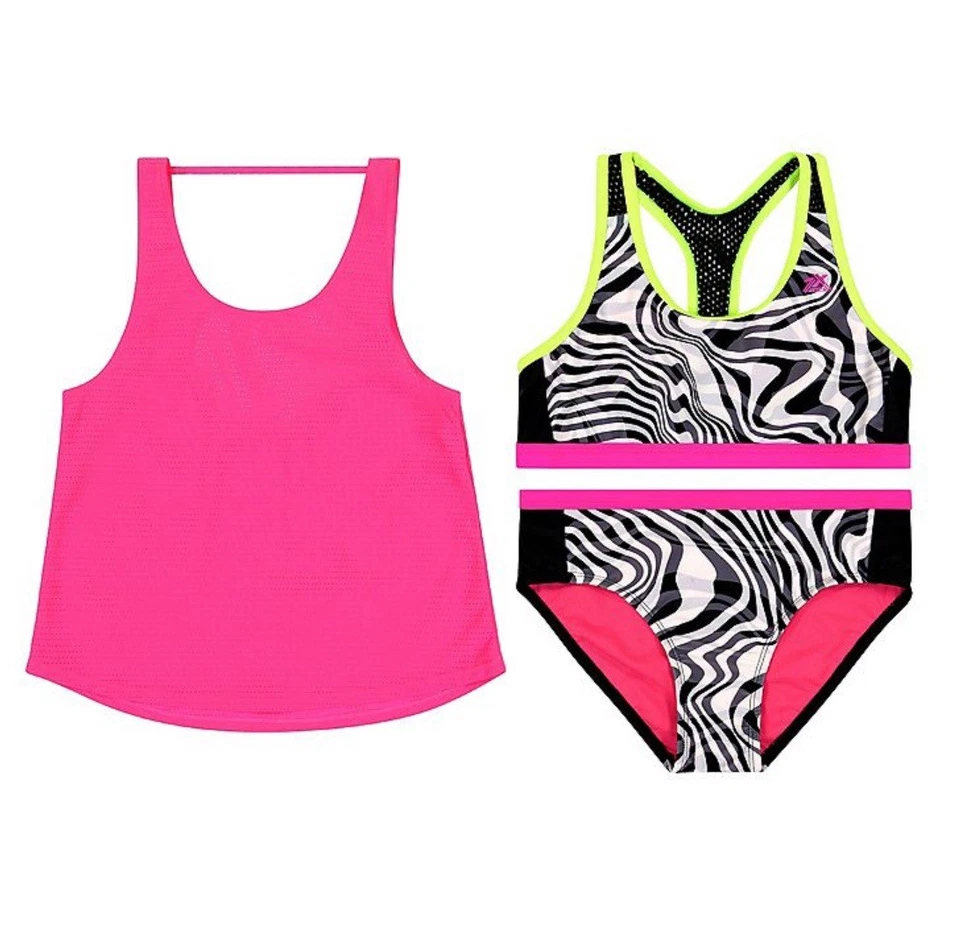 Новый девочек размер XL 16 ZeroXposur действие назад бикини купальник с прикрытием Майка - Изображение 1 из 4