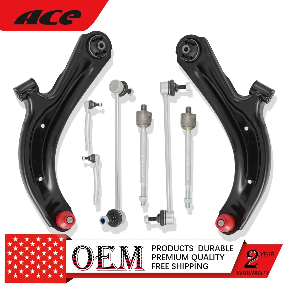 For 2013-2019 Nissan Sentra NV200 8x Front Lower Control Arms Sway Bars Tie Rods Foto 1 de 4