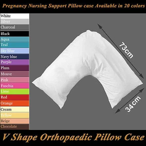 New V Shaped Orthopedic *PILLOW* with Following Color Free Polycotton Pillowcase - Picture 1 of 30