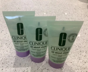 Clinique All About Clean Mild Liquid Facial Soap Perfect for Travel 30ml x 3 - Picture 1 of 1