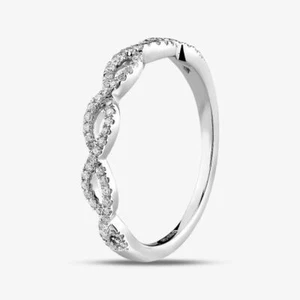 9ct White Gold 0.15ct Diamond Pavé Open Wave Ring TH0125264 N - Picture 1 of 2