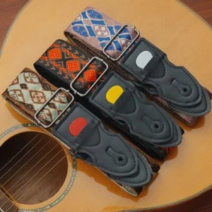 Electric Guitar Strap Adjustable Guitar Strap Embroidery Guitar Shoulder Belt - Picture 1 of 28