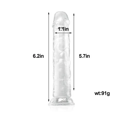 Consolador realista pene punto G ventosa anal vagina juguete sexual para mujeres - gelatina Foto 1 de 4