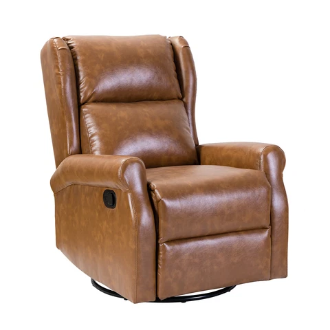 Karat Home Azil Faux Leather Manual Swivel Recliner - Camel  MSRP $799.00 Cover
