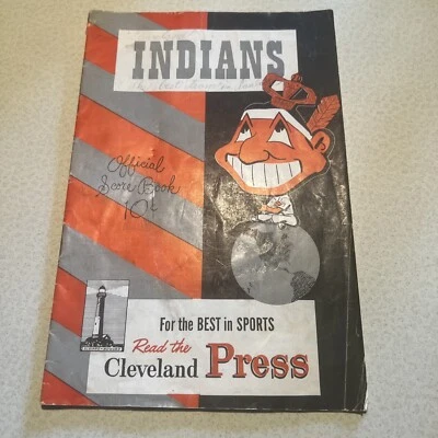 Vintage 1949 July Cleveland Indians vs. Boston Red Sox Scorebook UnScored - Image 1 of 4