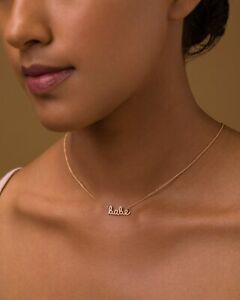 14k Gold Diamond Babe Necklace Yellow Gold Name Necklace For Lovers Gift For Her