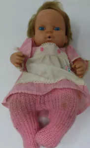 1972 Mattel Baby Rubber Doll 12" Cries Drinks & Wets Blonde Hair Vintage - Picture 1 of 9