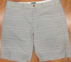 J.CREW GRAMERCY SHORTS 100% COTTON DARK NAVY & LINEN STRIPE Sz 34 - Picture 1 of 3